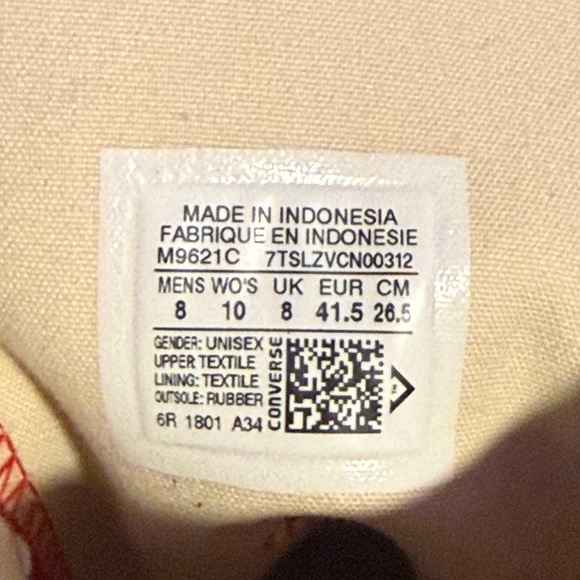 Converse Chuck Taylor All-Star high tops red men’s size 8/women’s size 10 - Picture 6 of 6